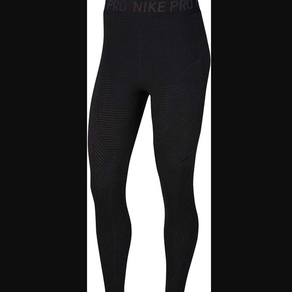 Like NEW Nike Pro Hyperwarm Velour Leggings Black Small Baselayer - Picture 7 of 10